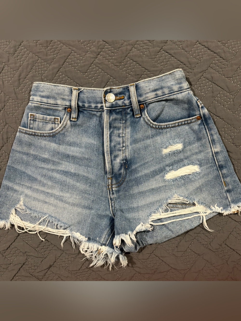 PacSun Light Blue Distressed Denim Shorts